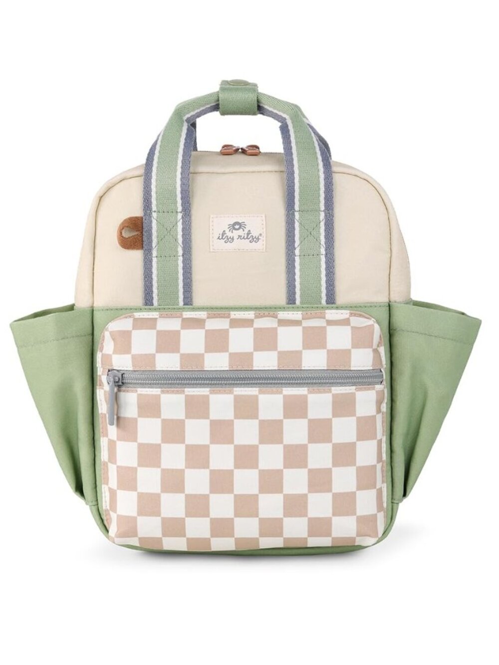 Itzy Ritzy Toddler Backpack, Daycare Bag w/Spacious Interior, Checkerboard